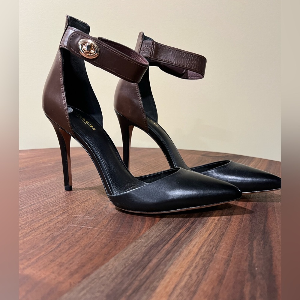 Coach Chocolate Brown & Black Heels